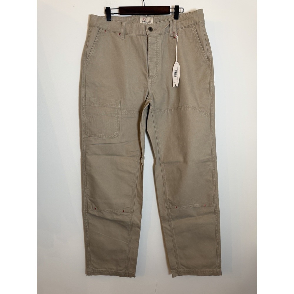 New Imperfects Courier Pants OG Fit 34X32 Badlands Beige Utility Canvas NWT